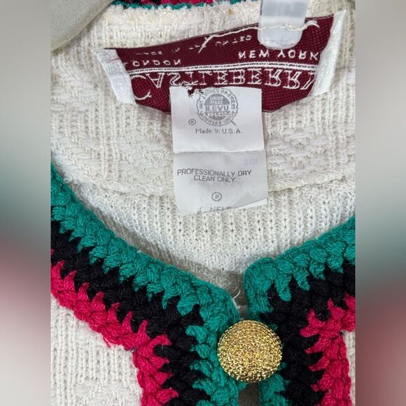 VINTAGE Castleberry Classic Cream Academia Collegiate Tweed Knit Lady Jacket 16 - Picture 4 of 10